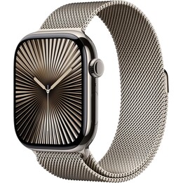Apple Watch Series 11 GPS Celular 46mm Caixa de titânio natural com alça milanesa natural S/M