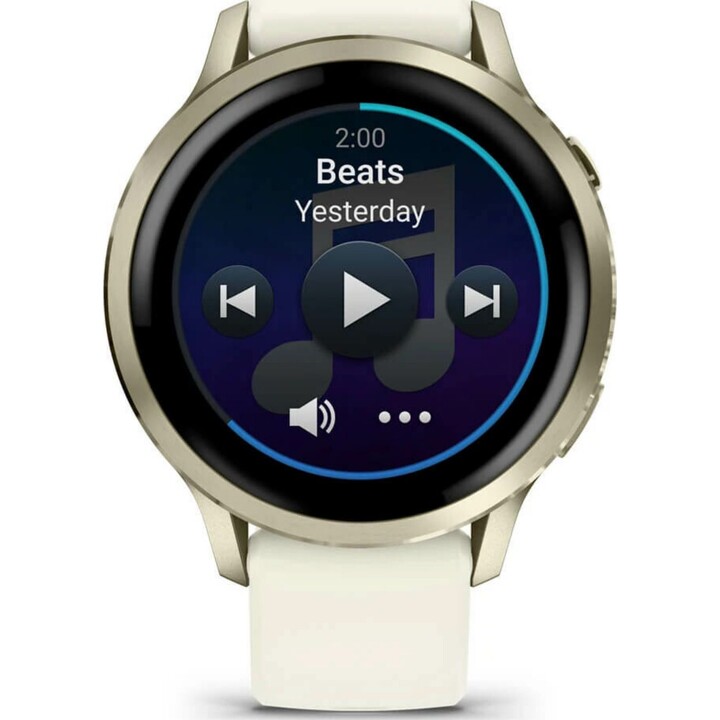 Garmin Venu 4 41mm WiFi GPS Moon dorado con correa de silicona hueso