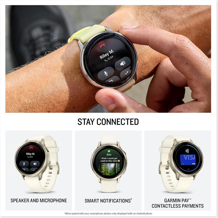 Garmin Venu 4 41mm WiFi GPS Plata con Correa de Silicona Bígaro