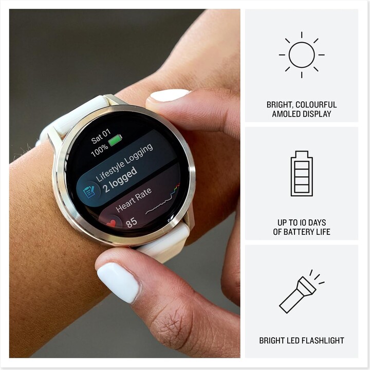 Garmin Venu 4 41mm WiFi GPS Plata con Correa de Silicona Bígaro