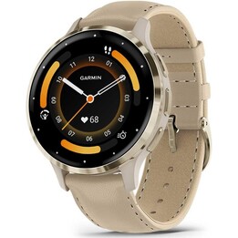 Garmin Venu 3S Soft Francés Gris Oro con Correa de Piel