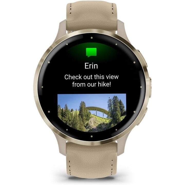 Garmin Venu 3S Soft Francés Gris Oro con Correa de Piel