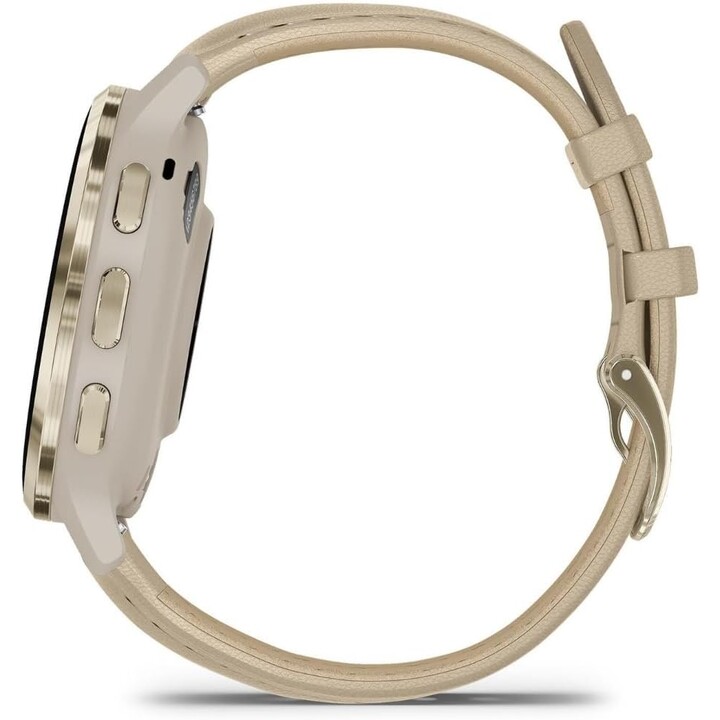 Garmin Venu 3S Soft Francés Gris Oro con Correa de Piel