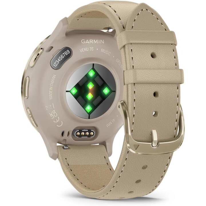 Garmin Venu 3S Soft Francés Gris Oro con Correa de Piel