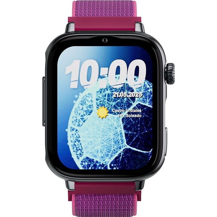SaveFamily SaveWatch Plus 2 Kids Smartwatch Black Case Raspberry Fabric Strap