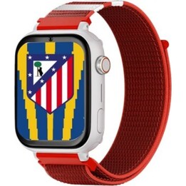 SaveFamily Plus Smartwatch Atlético de Madrid Edition Blanc Bracelet Tissu Rouge Carte SIM non incluse