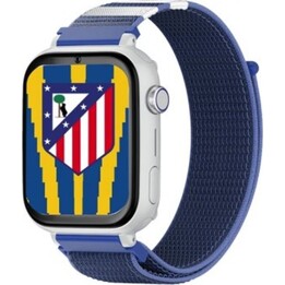 SaveFamily Plus SmartWatch Atlético de Madrid Edition Weiß Blaues Stoffarmband SIM-Karte nicht enthalten