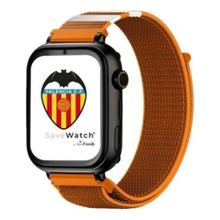Save Family Plus Smartwatch, Valencia Edition, Black, Orange Fabric Strap, SIM card not included