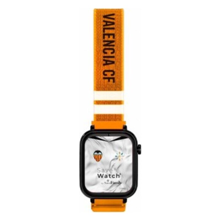 Save Family Plus Smartwatch, Valencia Edition, Black, Orange Fabric Strap, SIM card not included