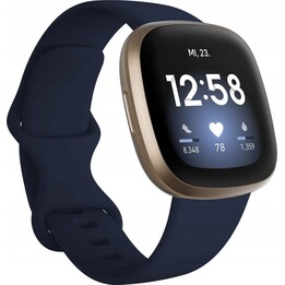 Fitbit Versa 3 Aluminio dorado y correa azul medianoche