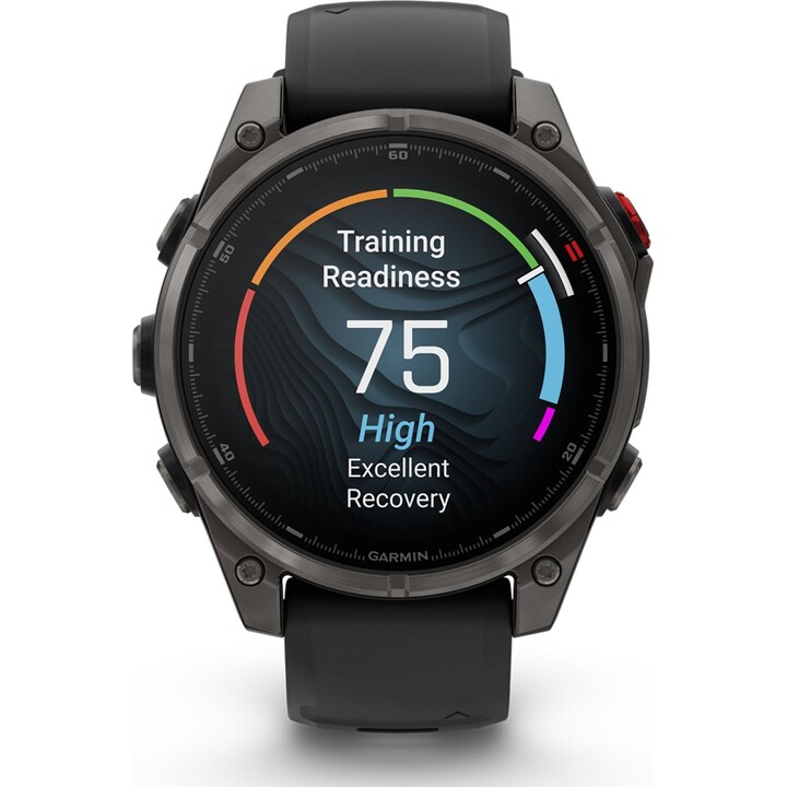 Garmin Fēnix 8 Pro 47 mm AMOLED Zafiro Gris Titanio con Correa de Silicona Negra