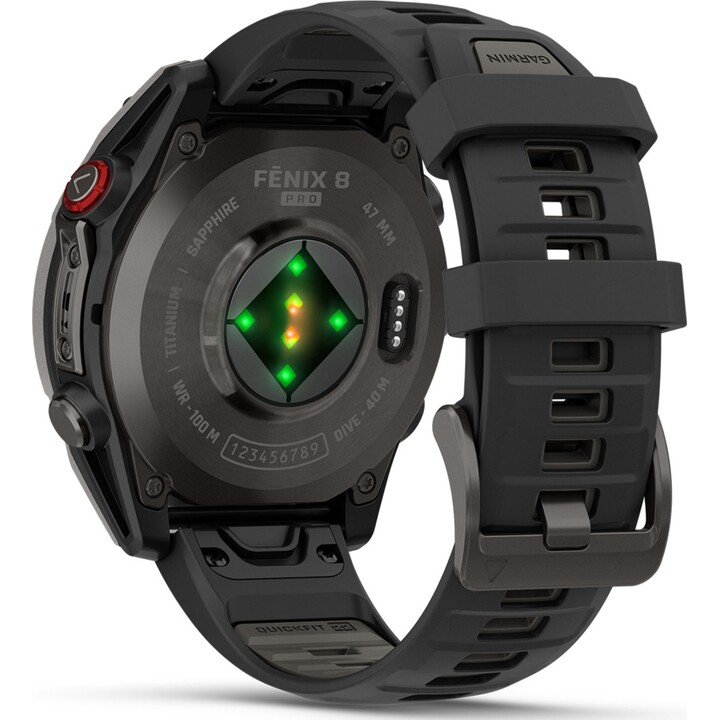 Garmin Fēnix 8 Pro 47 mm AMOLED Zafiro Gris Titanio con Correa de Silicona Negra