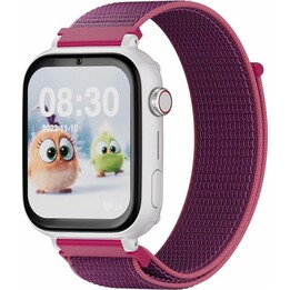 Smartwatch SAVEFAMILY SaveWatch Plus – Esfera Blanca y Correa de Tela Frambuesa