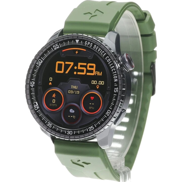 Bússola Garett de 48 mm, preta, com GPS, 6 sistemas de satélites e chamadas via Bluetooth
