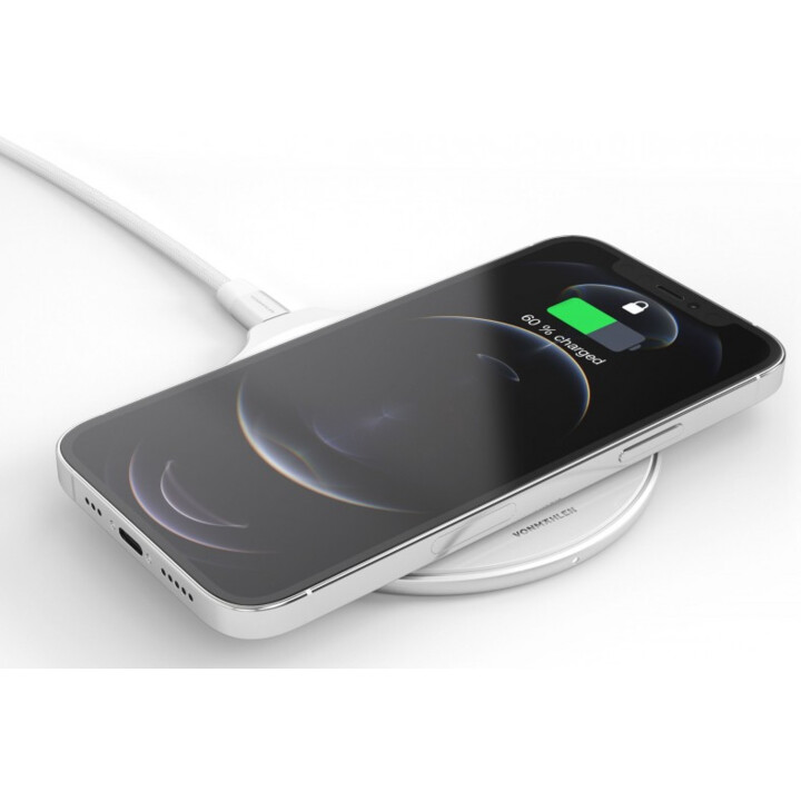 Aura - La plataforma de carga inalámbrica (cable USB-C a USB-A incluido) - Vidrio acrílico Plata