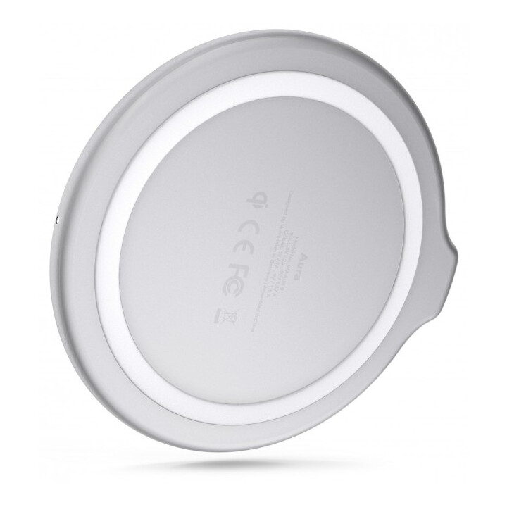 Aura - La plataforma de carga inalámbrica (cable USB-C a USB-A incluido) - Vidrio acrílico Plata