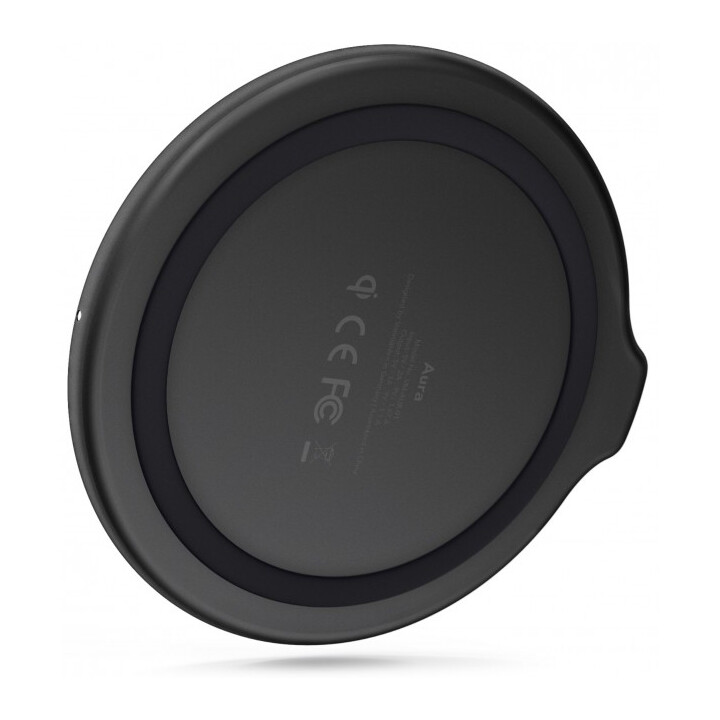 Aura - La almohadilla de carga inalámbrica (cable USB-C a USB-A incluido) - Cuero sintético negro