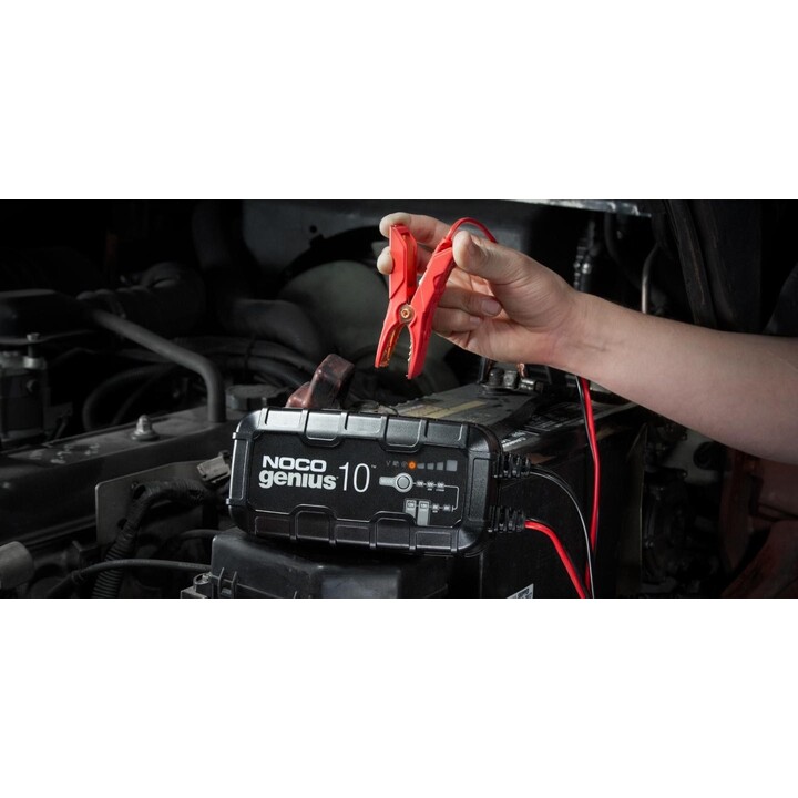 NOCO GENIUS10 EU Cargador de baterías de 10A para baterías de 6V/12V con función de mantenimiento y desulfuración