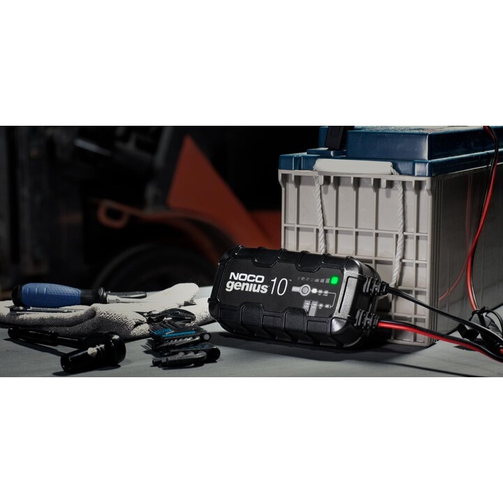 NOCO GENIUS10 EU Cargador de baterías de 10A para baterías de 6V/12V con función de mantenimiento y desulfuración