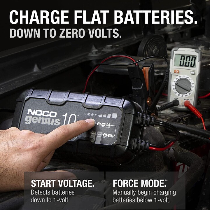NOCO GENIUS10 EU Cargador de baterías de 10A para baterías de 6V/12V con función de mantenimiento y desulfuración