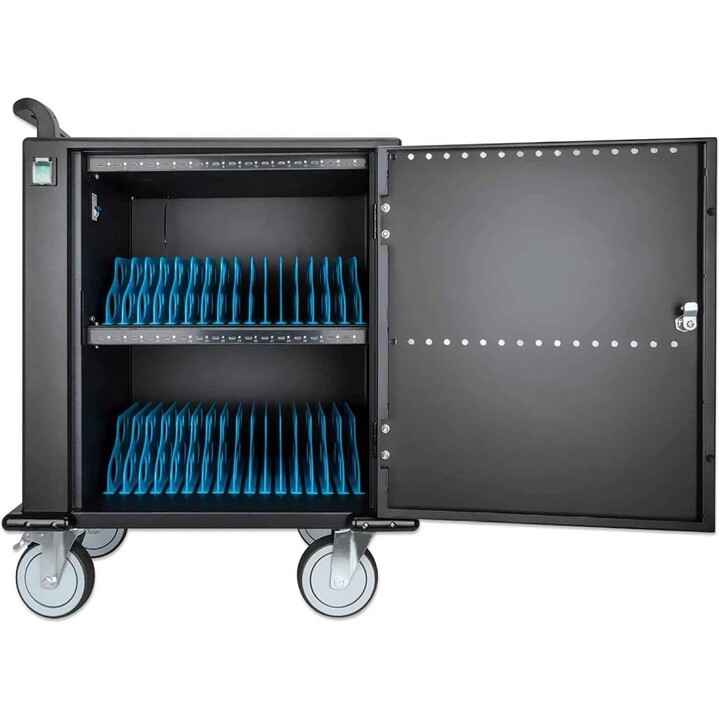 Manhattan 716000 carrito y armario de dispositivo portátil Carro de gestión y carga para dispositivos portátiles Negro