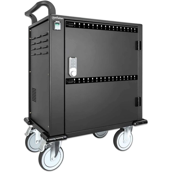 Manhattan 716000 carrito y armario de dispositivo portátil Carro de gestión y carga para dispositivos portátiles Negro