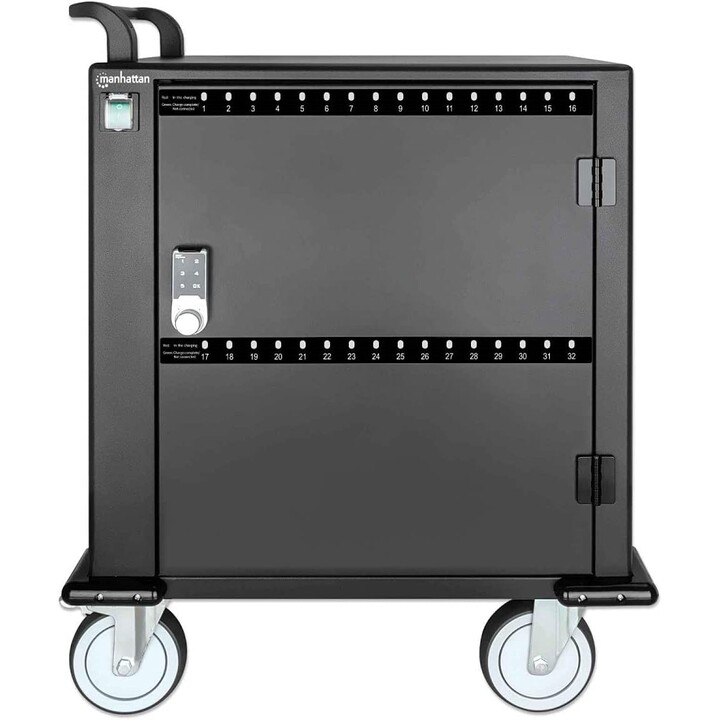 Manhattan 716000 carrito y armario de dispositivo portátil Carro de gestión y carga para dispositivos portátiles Negro
