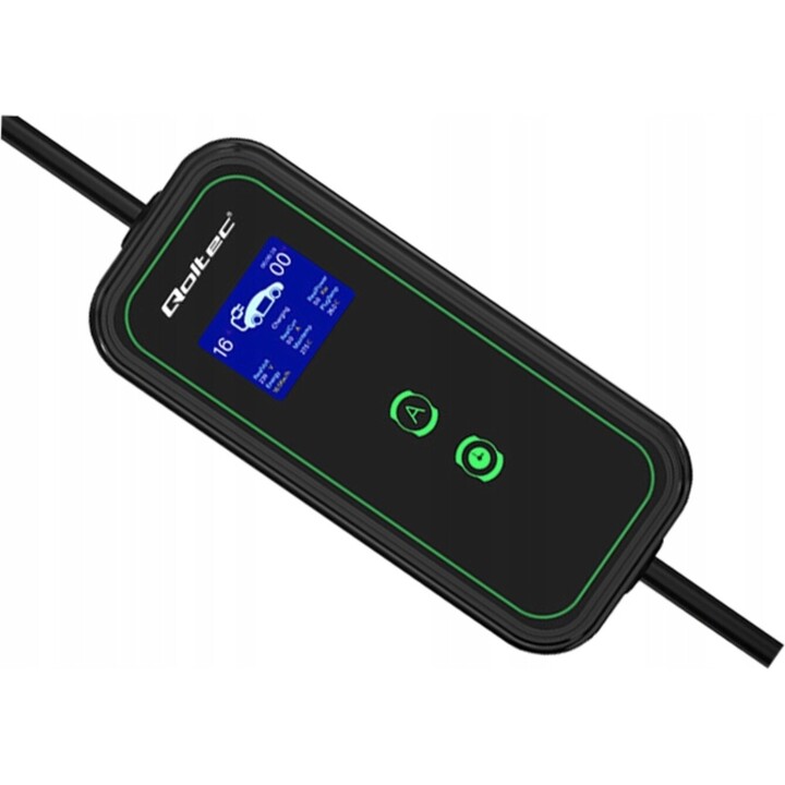 Qoltec 52471 Cargador de móvil para EV 2 en 1 tipo2 | 7kW | 230V | CEE 5 PINES