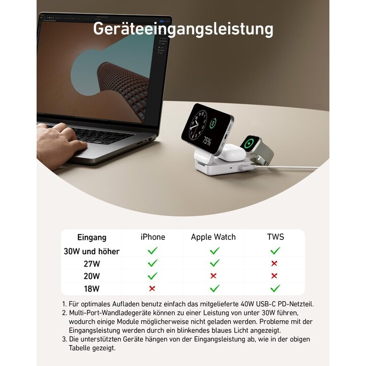 Anker MagGo 15W 3in1 magnetic charger, white