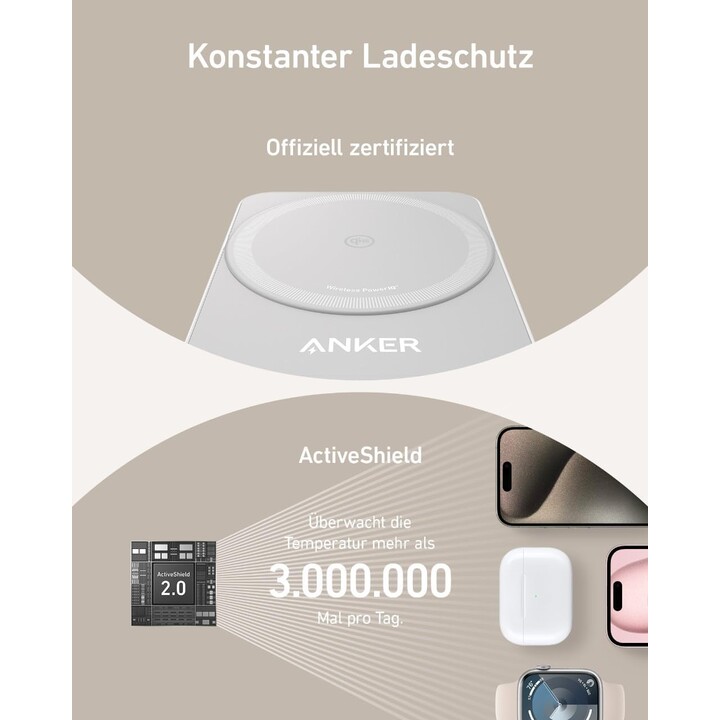 Anker MagGo 15W 3in1 magnetic charger, white