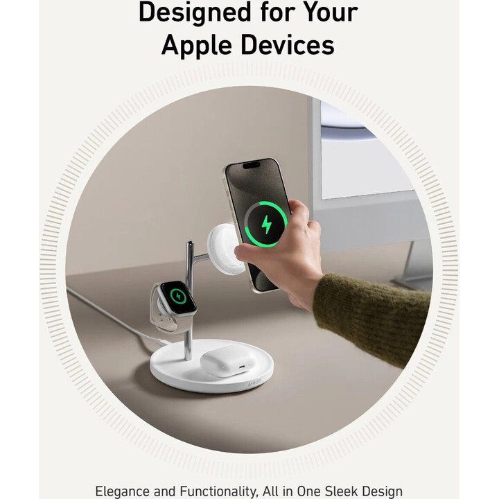 MagGo 15W 3-in-1 magnetic station white