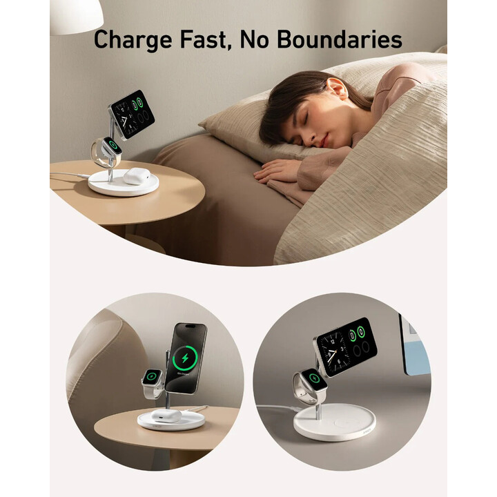 MagGo 15W 3-in-1 magnetic station white