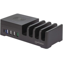Manhattan 102230 Estación de Carga Power Delivery Pad Carga Inalámbrica Qi™ 55W Negro