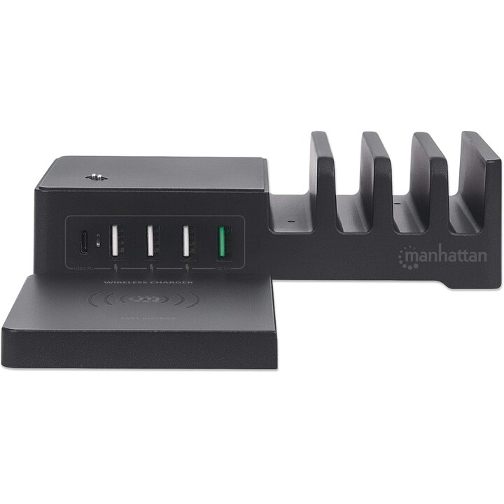 Manhattan 102230 Estación de Carga Power Delivery Pad Carga Inalámbrica Qi™ 55W Negro