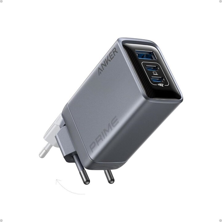 Anker Prime 100W Charger 2x USB-C 1x USB-A with Foldable Plug