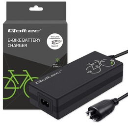 Qoltec Cargador rápido para bicicleta eléctrica 36V | 42V | 2A | enchufe Bosch 3Pin +cable de alimentación