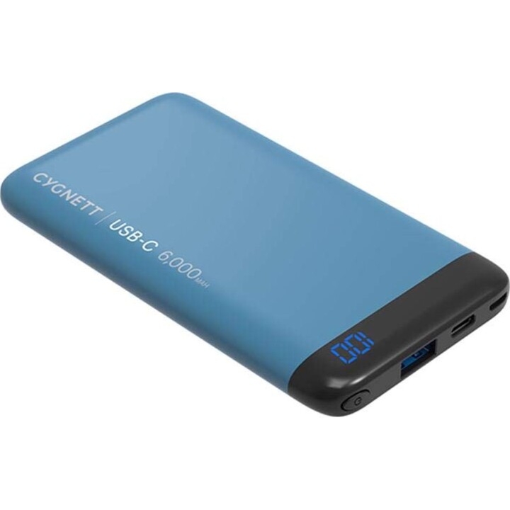 Batería externa ChargeUp Pro de 6000 mAh y 15 W con USB-C - Color verde azulado
