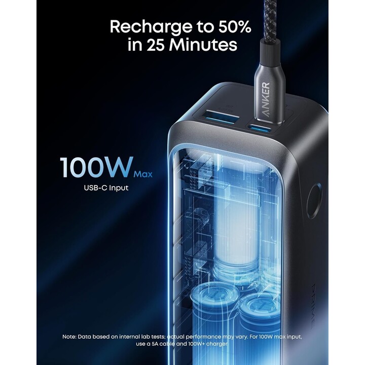 Anker Prime Dual USB-C + USB-A Cargador Rápido Power Bank 20.000mAh Plata