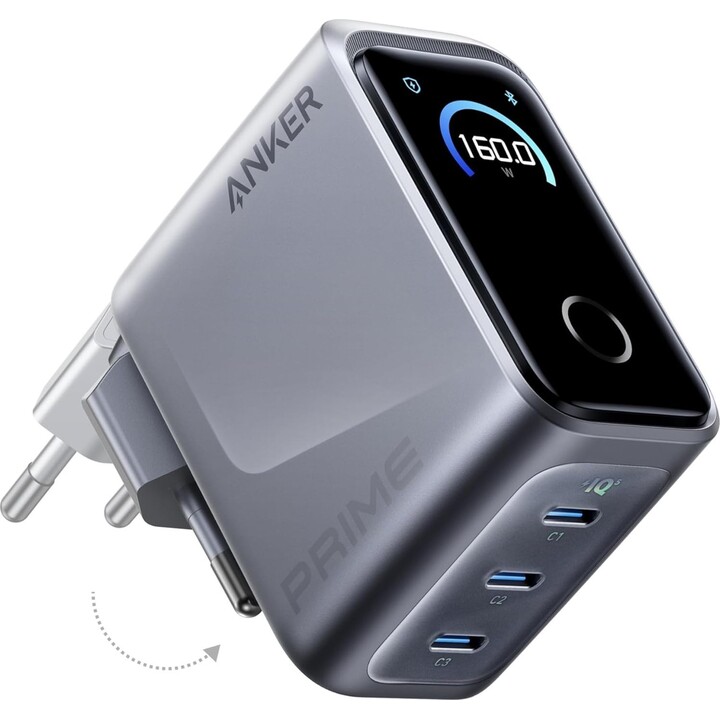 Anker Prime 3-USB-C Fast Charger 160W Silver