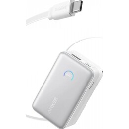 Anker Nano USB-A + USB-C Cargador Rápido Power Bank 10.000mAh Negro con Extensible Cable