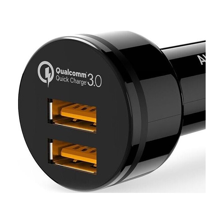 Cargador de coche ultrarrápido CC-T8 2xUSB 3.0 6A 36W + cable micro USB de 1m