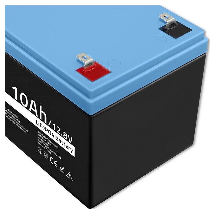 Batería de fosfato de hierro y litio LiFePO4 | 12,8 V | 10 Ah | 128 Wh | BMS
