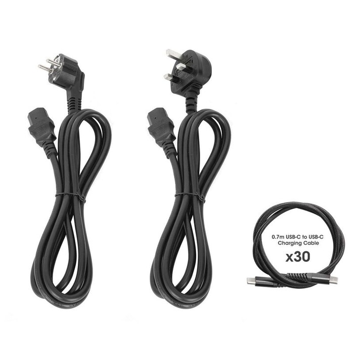 Manhattan Carro de carga USB-C 65W para 30 portátiles (hasta 16"), compatible con iPads, MacBooks y otros dispositivos USB-