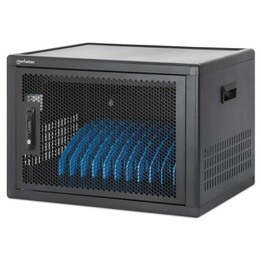 Manhattan Armario de carga de sobremesa/carro USB-C 65W para 12 portátiles (hasta 16"), compatible con iPads, MacBooks y ot