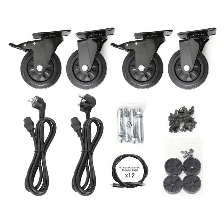 Manhattan Armario de carga de sobremesa/carro USB-C 65W para 12 portátiles (hasta 16"), compatible con iPads, MacBooks y ot