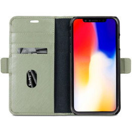 dbramante1928 New York funda tipo folio para iPhone XR de cuero saffiano verde oliva