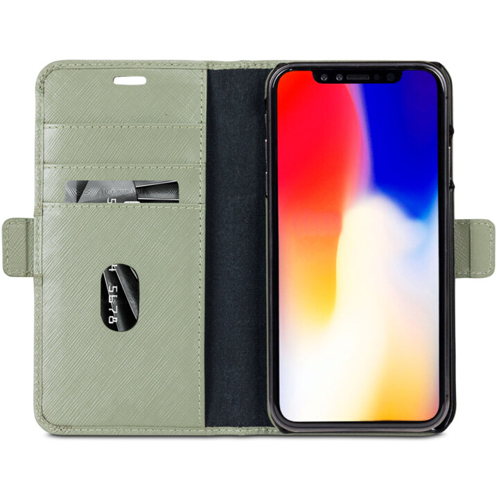 dbramante1928 New York funda tipo folio para iPhone XR de cuero saffiano verde oliva