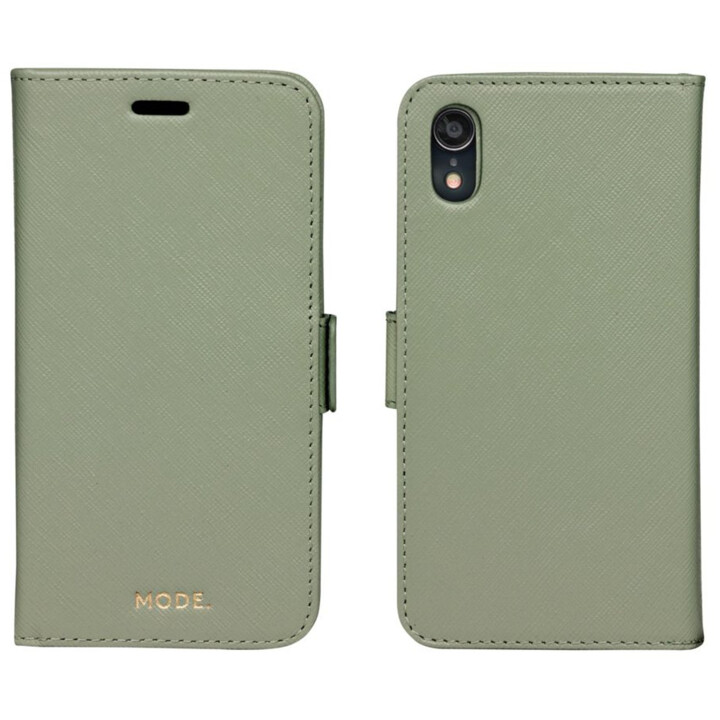 dbramante1928 New York funda tipo folio para iPhone XR de cuero saffiano verde oliva