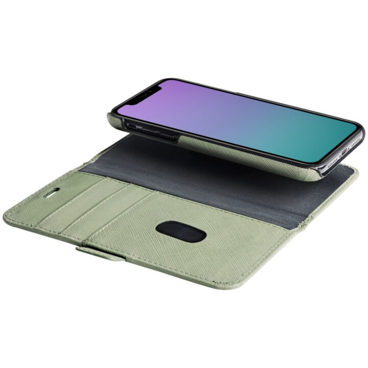 dbramante1928 New York funda tipo folio para iPhone XR de cuero saffiano verde oliva