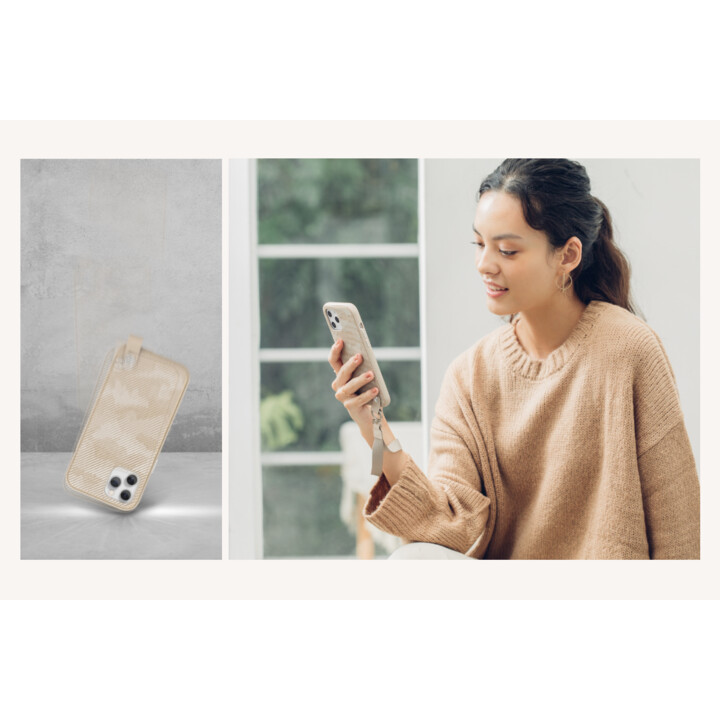 Funda delgada con correa de muñeca Altra para iPhone 12/12 Pro (SnapToª) - Beige